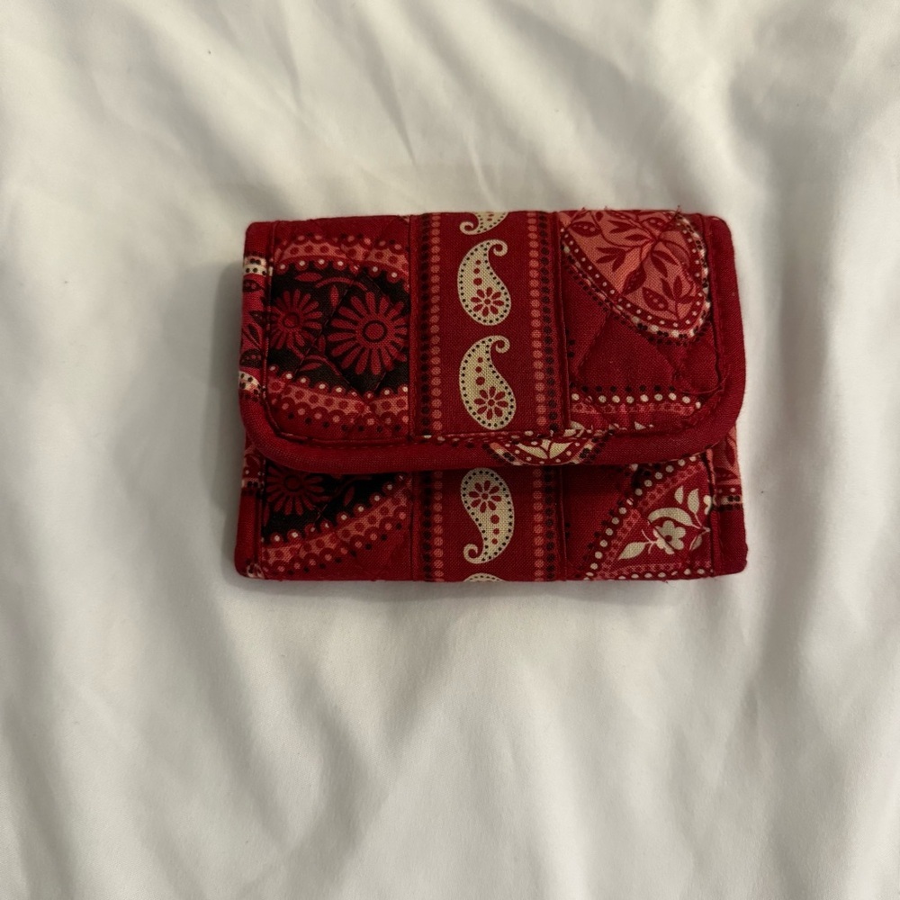 Vera Bradley Mesa Red Quilted Trifold Wallet